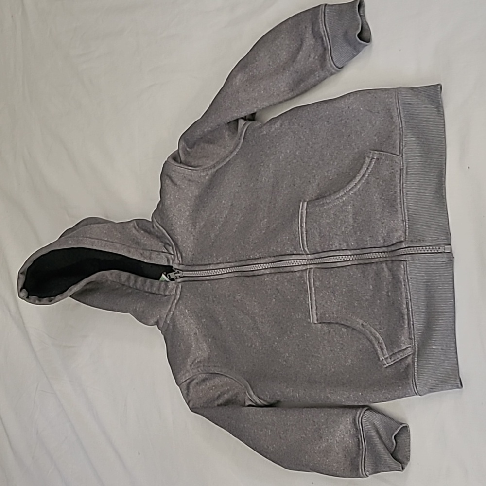 💥5/$25 Healthtex Boy 5T Gray Long Sleeve Hooded Fleece Lined Zip-Up Sweatshirt